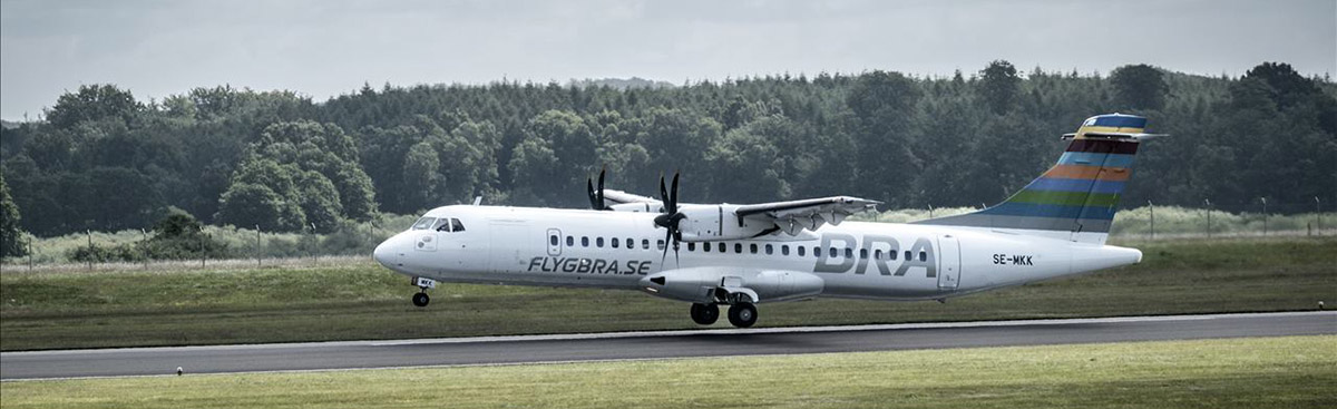 Avin ATR de la aerolnea Braathens Regional Airlines con 100 de SAF.